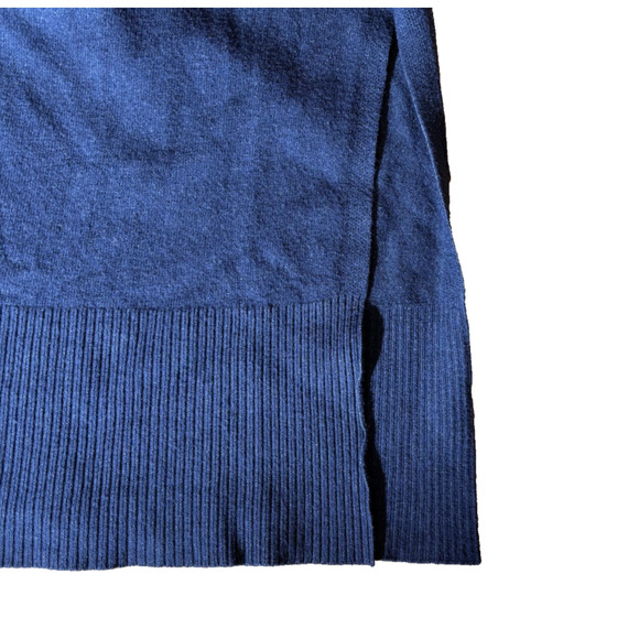 Debut Navy Long Cardigan Duster Open Front Pockets Side Slits Lagenlook Sz M EUC - Picture 7 of 10